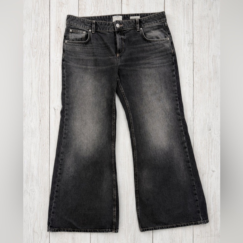 Cotton On Black Stonewashed Low Rise Flare Jeans - Woman’s 32